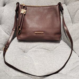 MICHAEL KORS Lexington Crossbody Bag Leather Barolo Burgundy / Gold